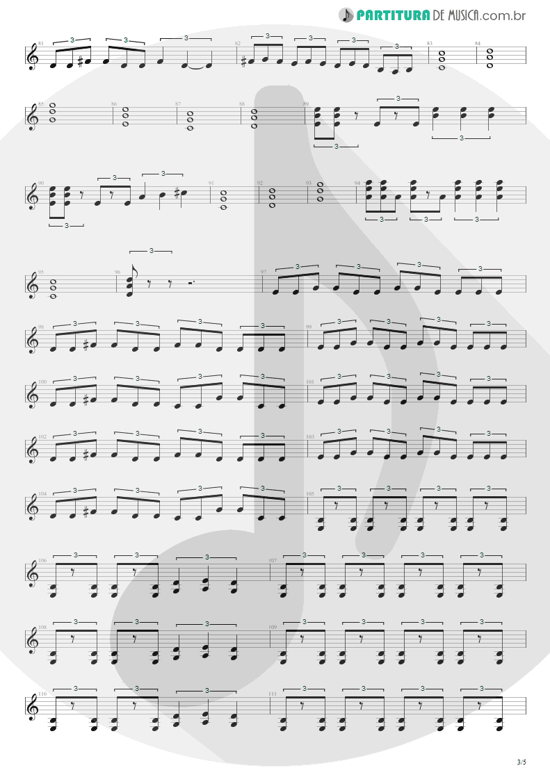 Partitura de musica de Guitarra Elétrica - For Tomorrow | Shaaman | Ritual 2002 - pag 3