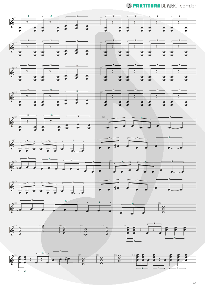 Partitura de musica de Guitarra Elétrica - For Tomorrow | Shaaman | Ritual 2002 - pag 4