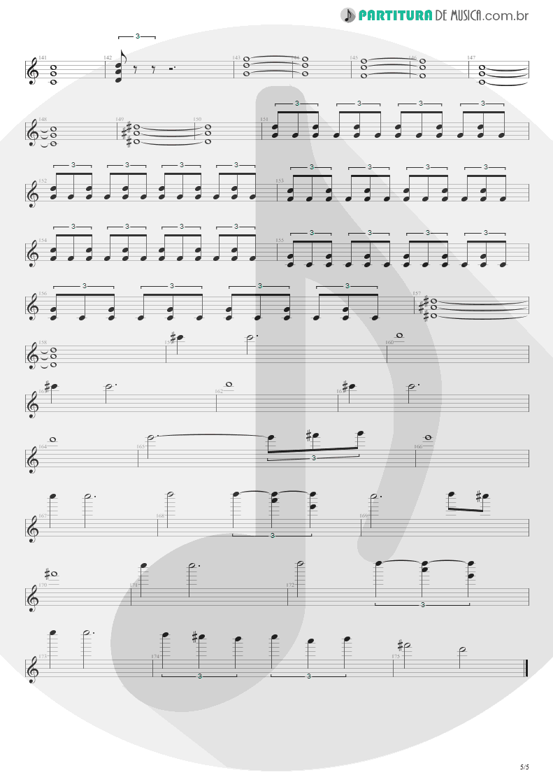 Partitura de musica de Guitarra Elétrica - For Tomorrow | Shaaman | Ritual 2002 - pag 5