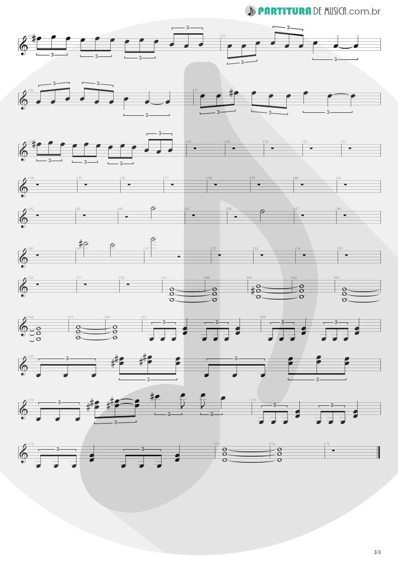 Partitura de musica de Guitarra Elétrica - For Tomorrow | Shaaman | Ritual 2002 - pag 3