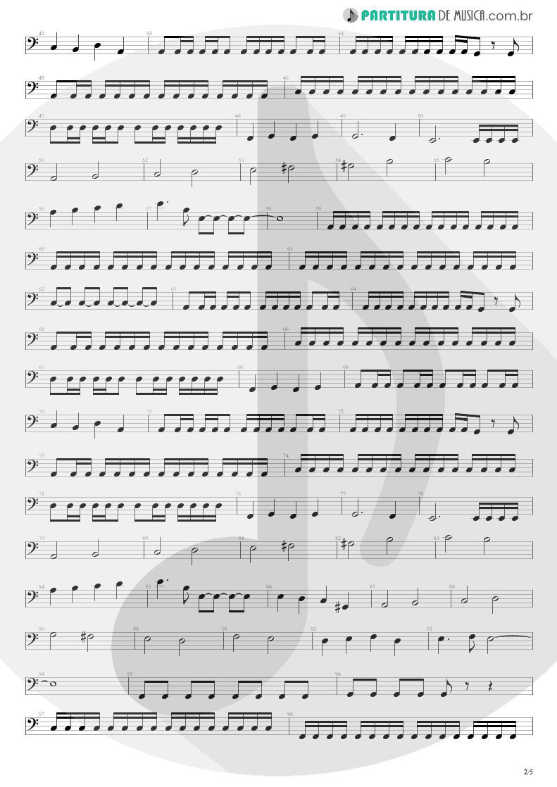 Partitura de musica de Baixo Elétrico - Here I Am | Shaaman | Ritual 2002 - pag 2