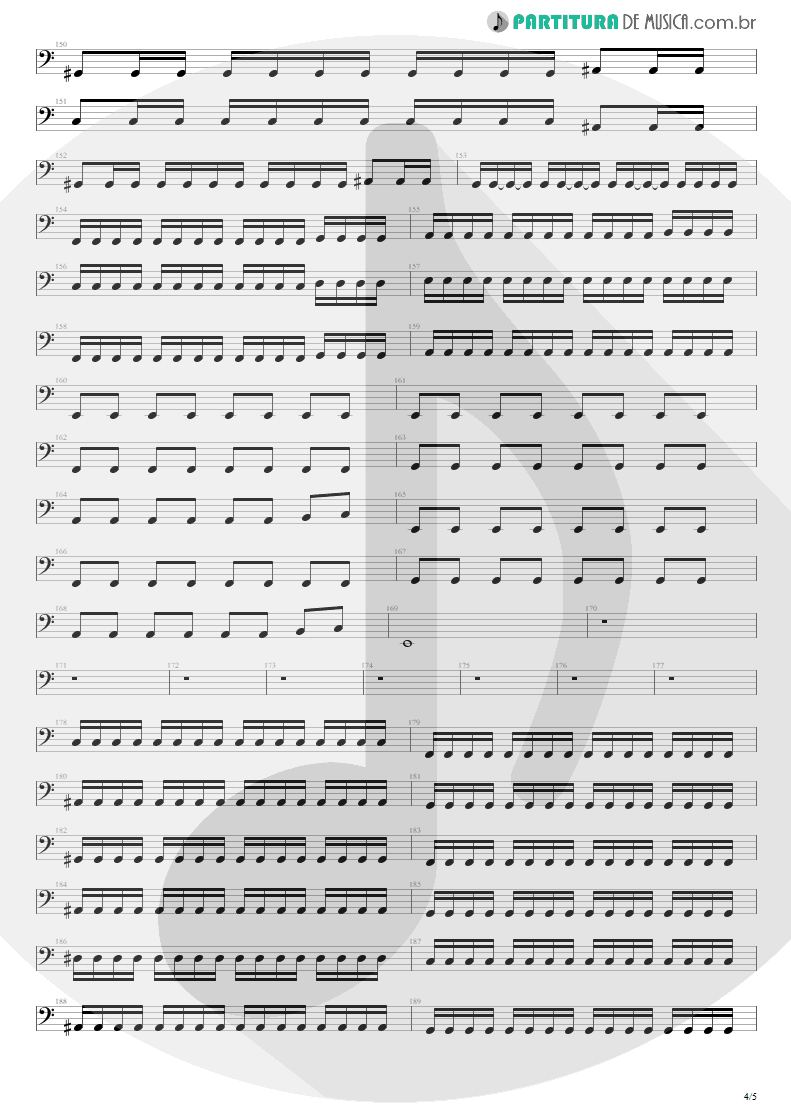 Partitura de musica de Baixo Elétrico - Here I Am | Shaaman | Ritual 2002 - pag 4