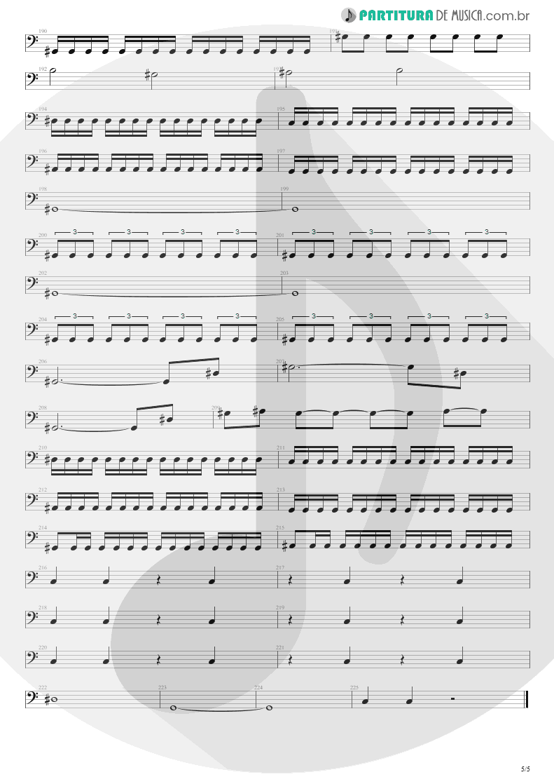 Partitura de musica de Baixo Elétrico - Here I Am | Shaaman | Ritual 2002 - pag 5