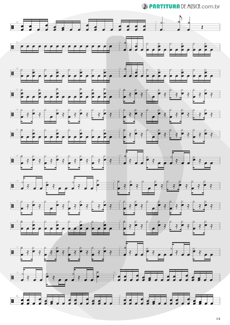 Partitura de musica de Bateria - Here I Am | Shaaman | Ritual 2002 - pag 3