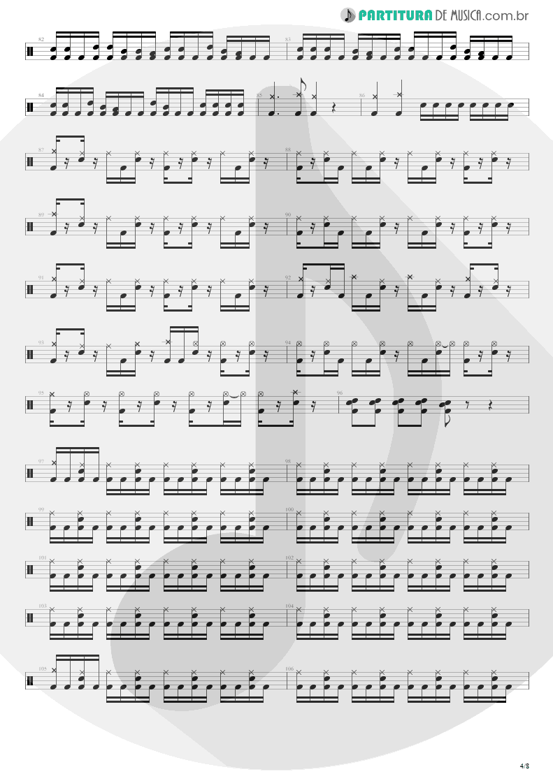 Partitura de musica de Bateria - Here I Am | Shaaman | Ritual 2002 - pag 4