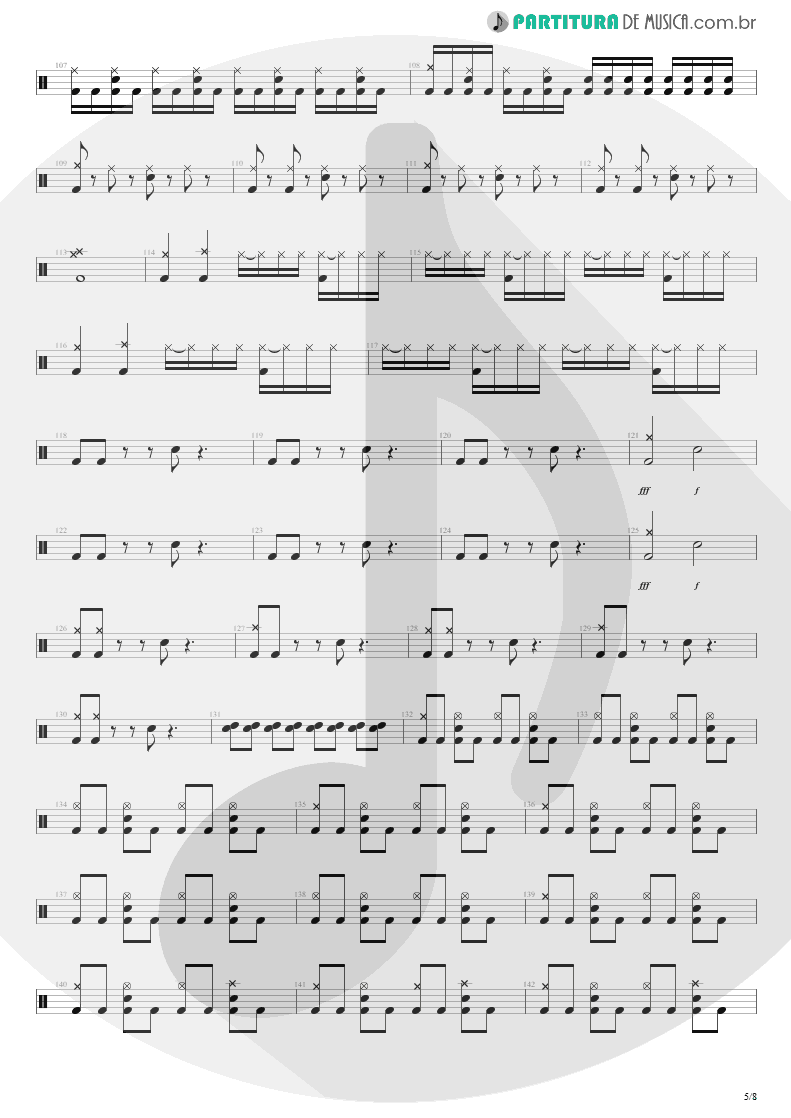 Partitura de musica de Bateria - Here I Am | Shaaman | Ritual 2002 - pag 5