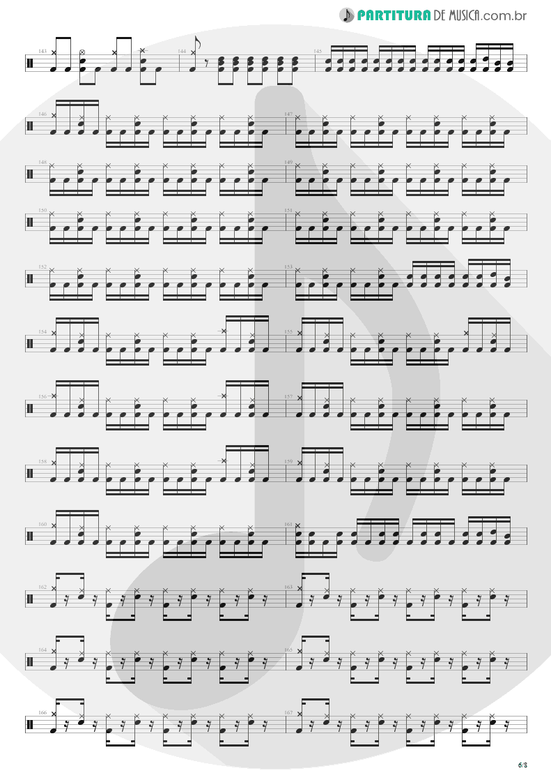 Partitura de musica de Bateria - Here I Am | Shaaman | Ritual 2002 - pag 6