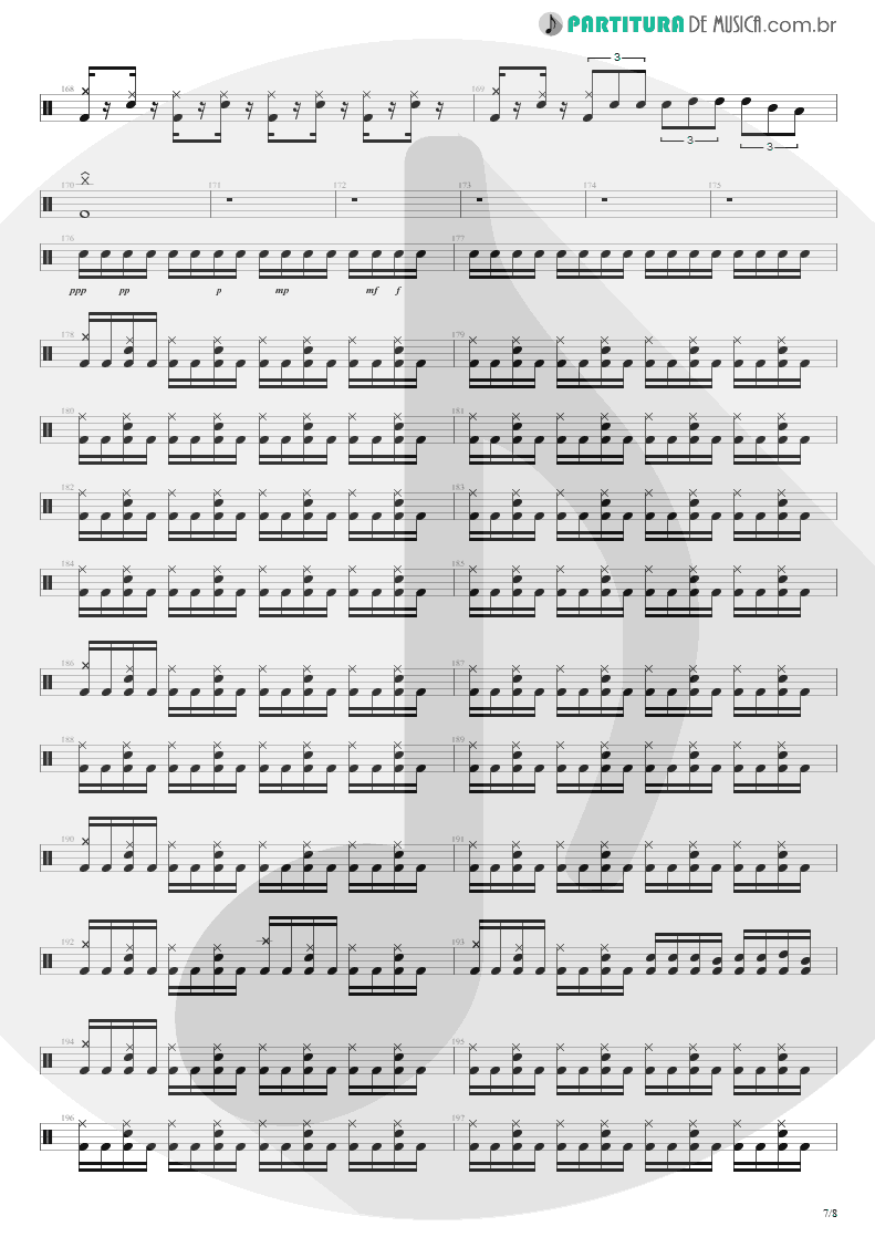 Partitura de musica de Bateria - Here I Am | Shaaman | Ritual 2002 - pag 7