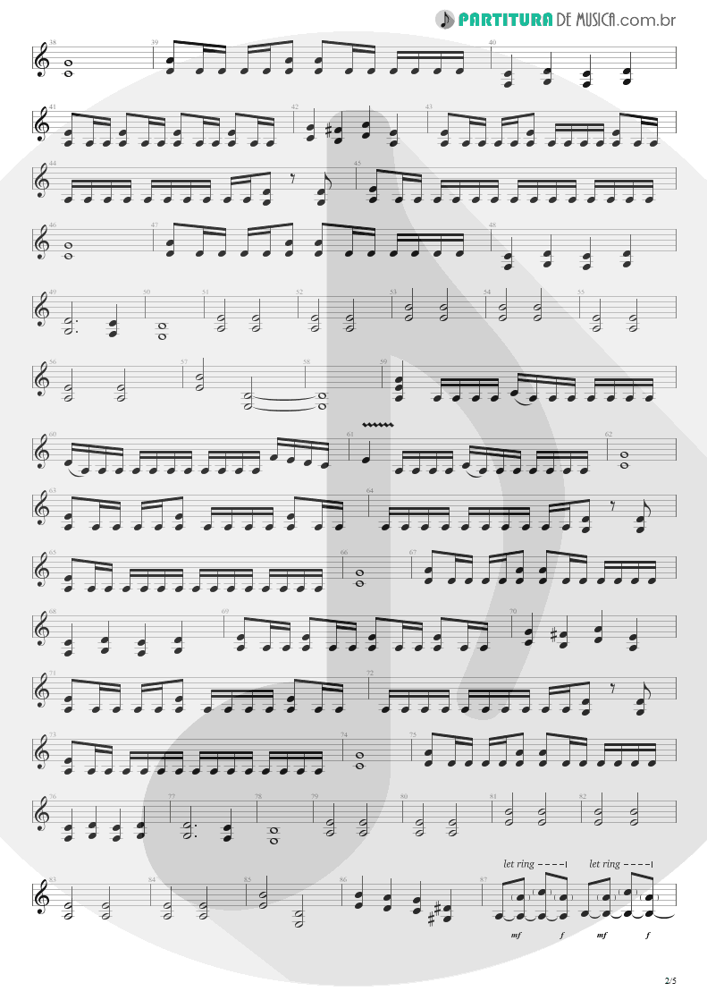 Partitura de musica de Guitarra Elétrica - Here I Am | Shaaman | Ritual 2002 - pag 2