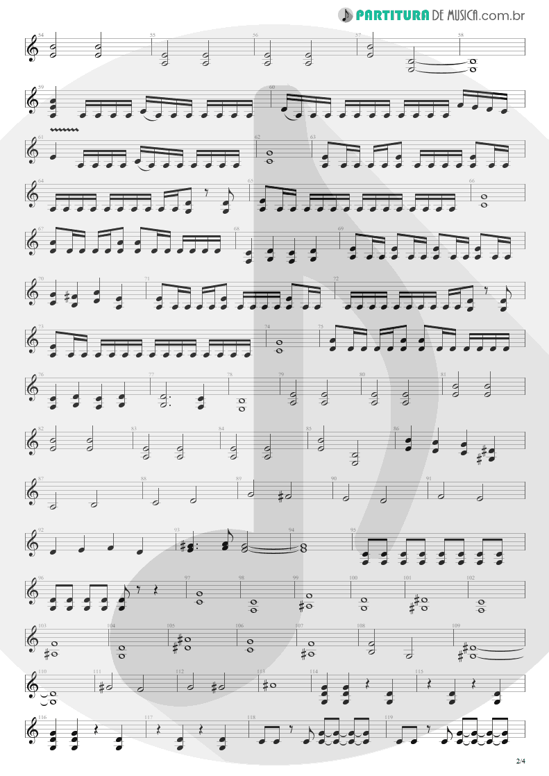 Partitura de musica de Guitarra Elétrica - Here I Am | Shaaman | Ritual 2002 - pag 2