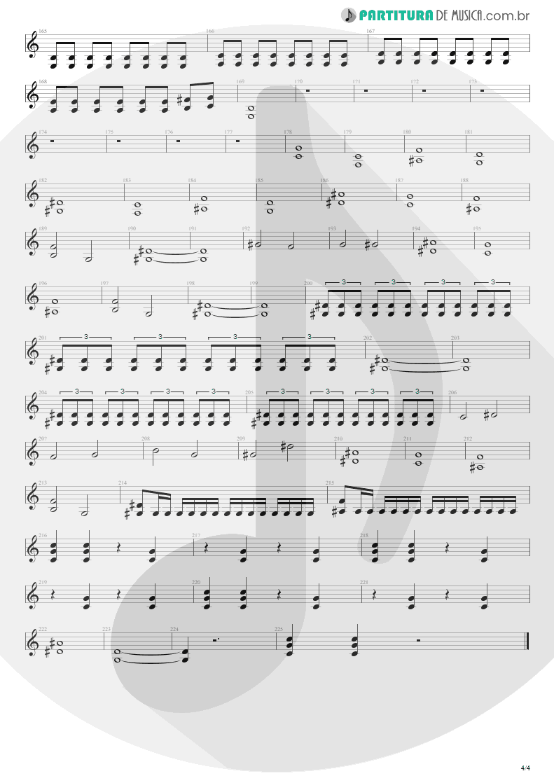 Partitura de musica de Guitarra Elétrica - Here I Am | Shaaman | Ritual 2002 - pag 4