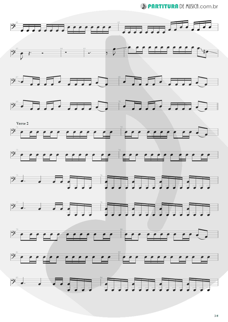 Partitura de musica de Baixo Elétrico - Pride | Shaaman | Ritual 2002 - pag 3