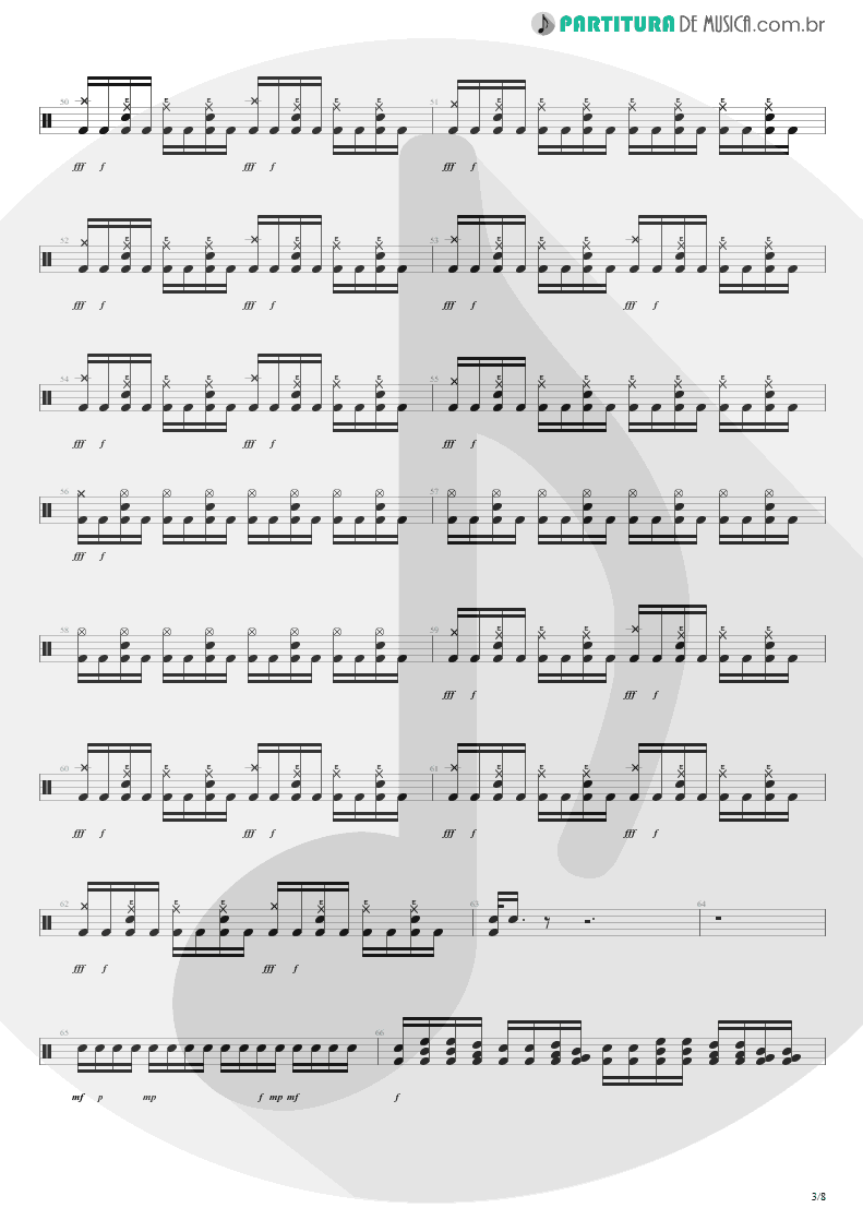 Partitura de musica de Bateria - Pride | Shaaman | Ritual 2002 - pag 3