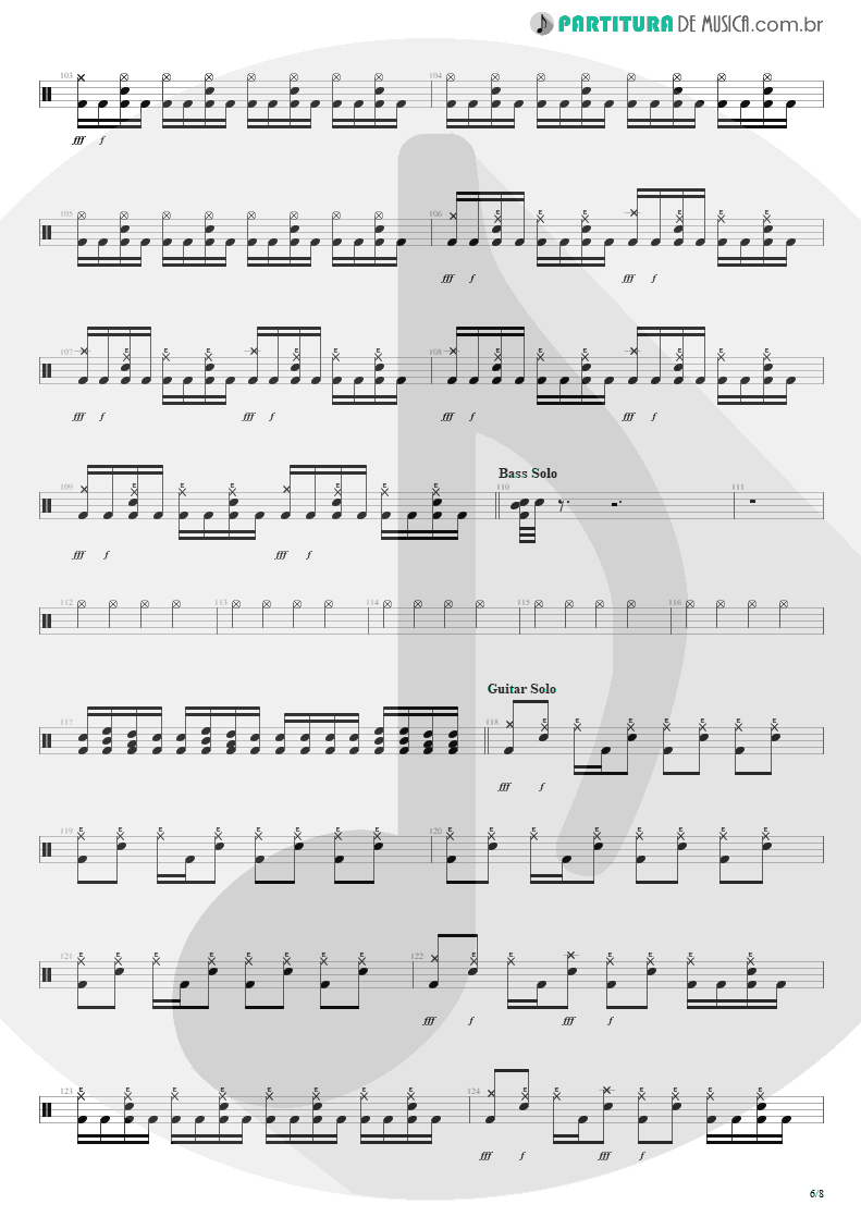 Partitura de musica de Bateria - Pride | Shaaman | Ritual 2002 - pag 6