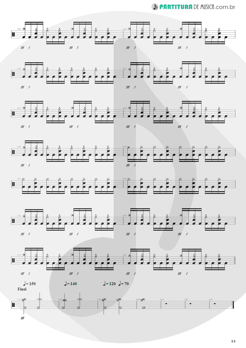 Partitura de musica de Bateria - Pride | Shaaman | Ritual 2002 - pag 8