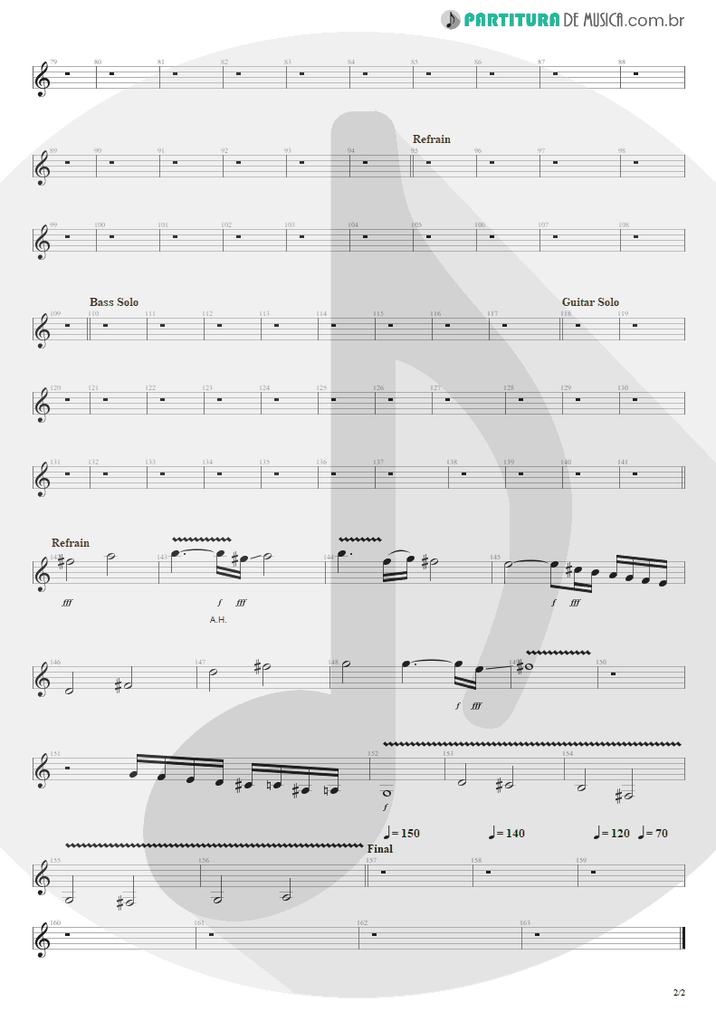 Partitura de musica de Guitarra Elétrica - Pride | Shaaman | Ritual 2002 - pag 2