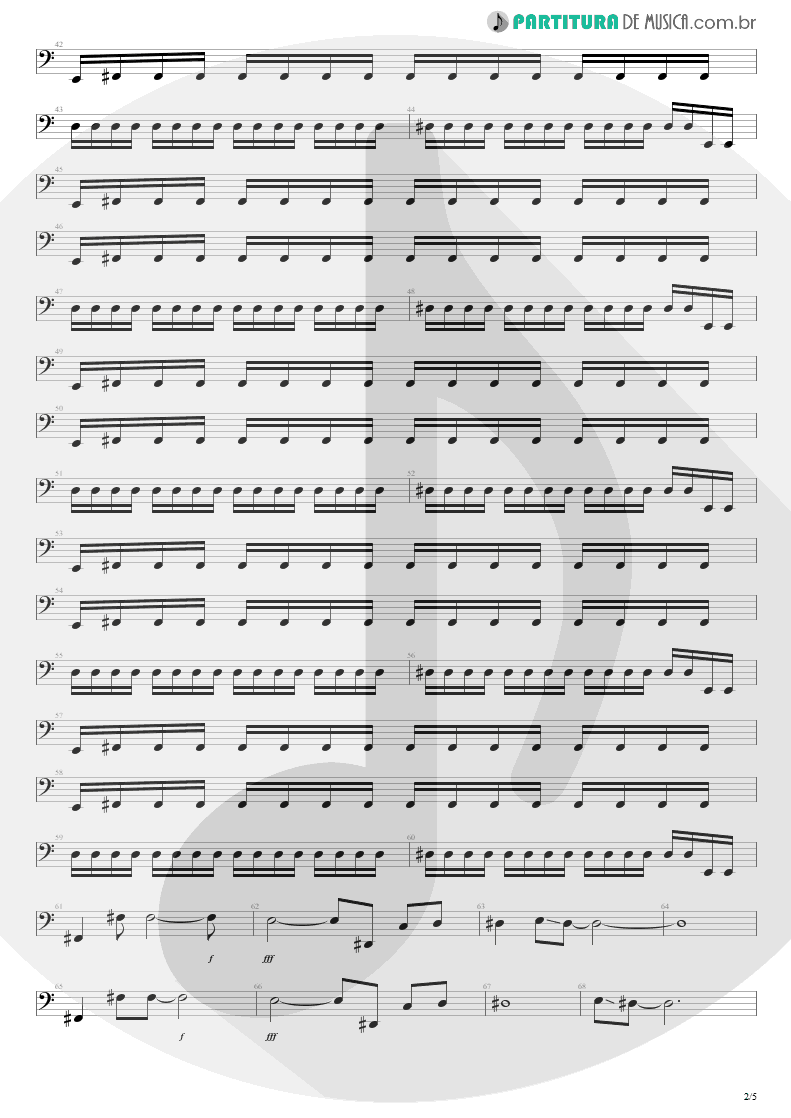 Partitura de musica de Baixo Elétrico - Time Will Come | Shaaman | Ritual 2002 - pag 2