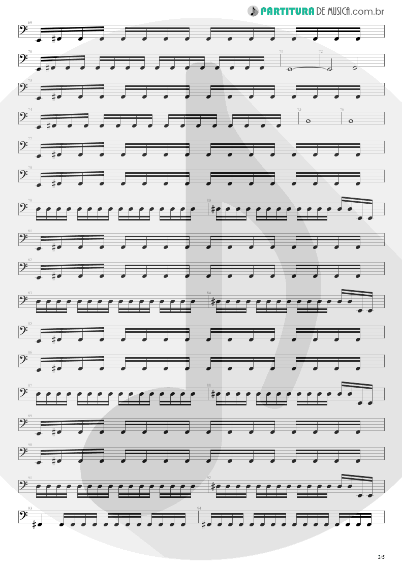 Partitura de musica de Baixo Elétrico - Time Will Come | Shaaman | Ritual 2002 - pag 3