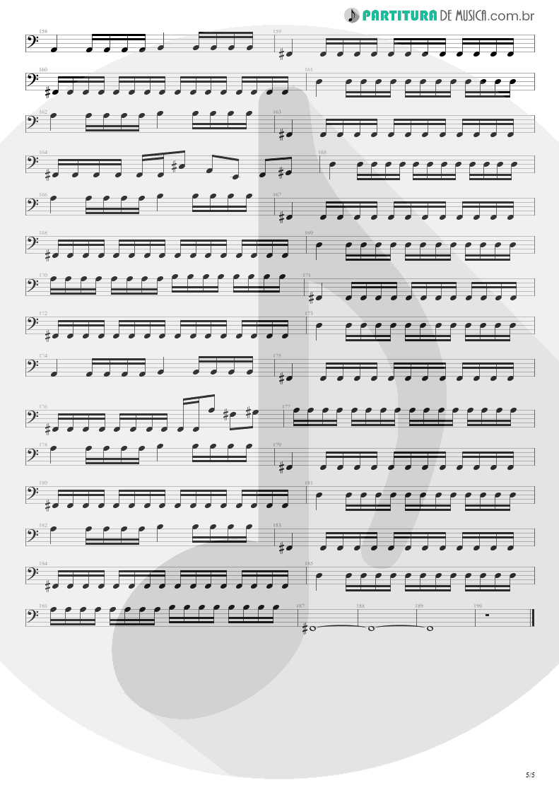 Partitura de musica de Baixo Elétrico - Time Will Come | Shaaman | Ritual 2002 - pag 5