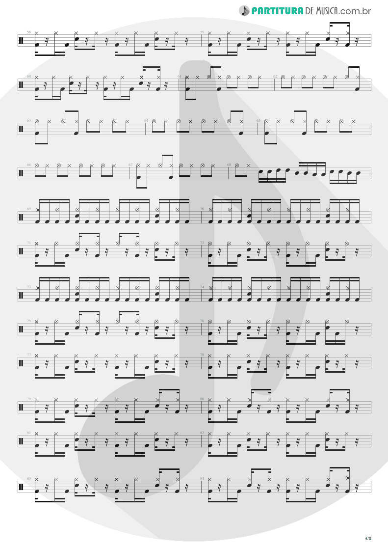 Partitura de musica de Bateria - Time Will Come | Shaaman | Ritual 2002 - pag 3