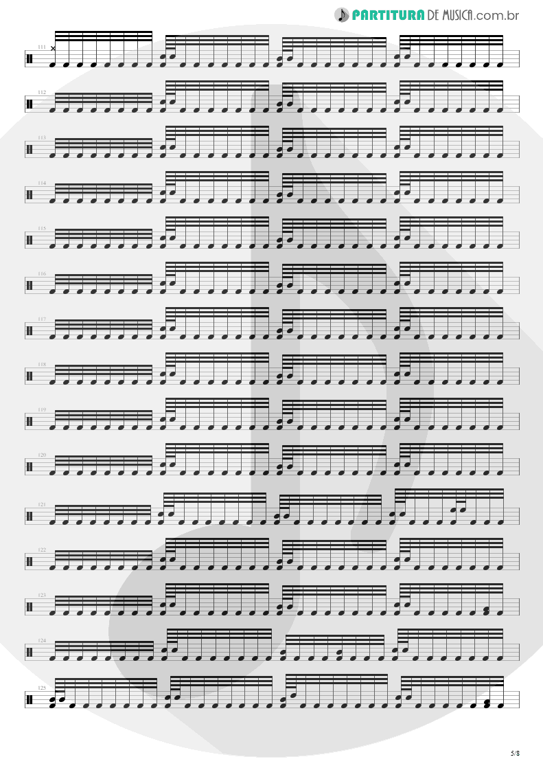 Partitura de musica de Bateria - Time Will Come | Shaaman | Ritual 2002 - pag 5