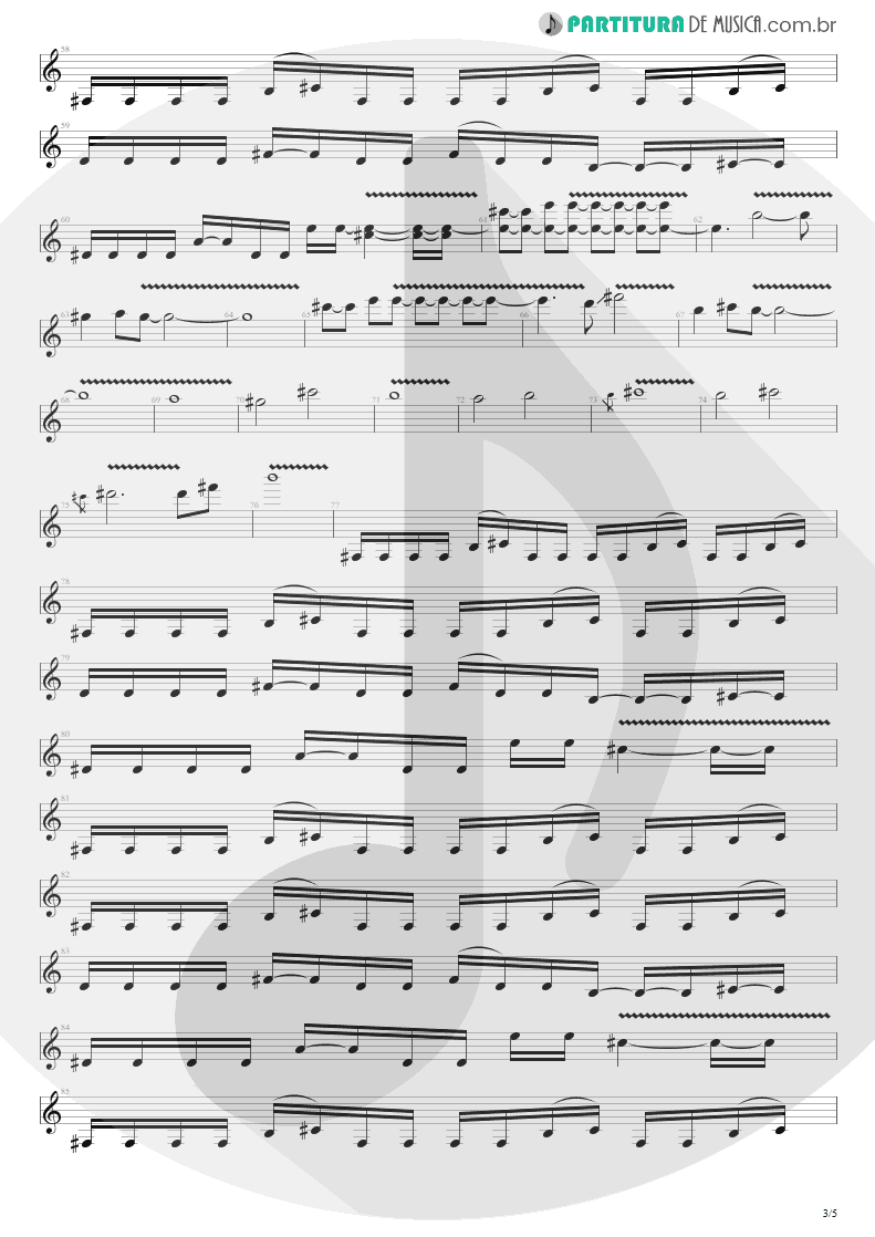 Partitura de musica de Guitarra Elétrica - Time Will Come | Shaaman | Ritual 2002 - pag 3