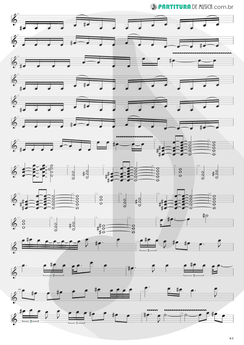 Partitura de musica de Guitarra Elétrica - Time Will Come | Shaaman | Ritual 2002 - pag 4