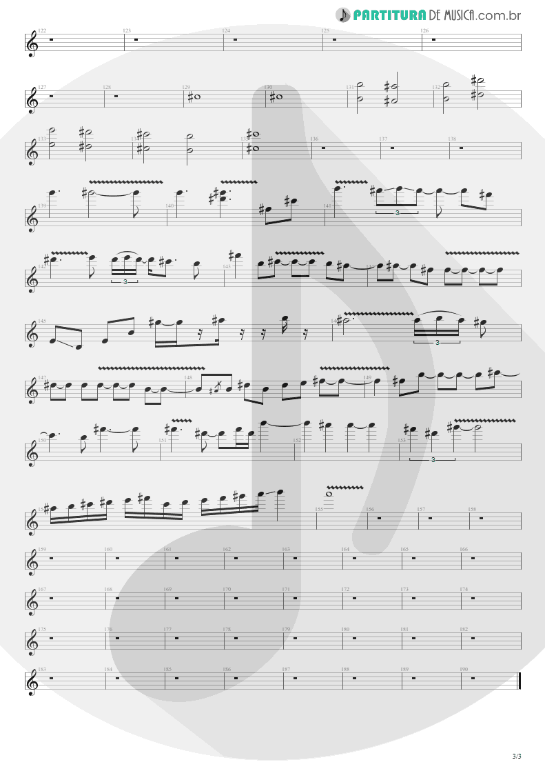 Partitura de musica de Guitarra Elétrica - Time Will Come | Shaaman | Ritual 2002 - pag 3