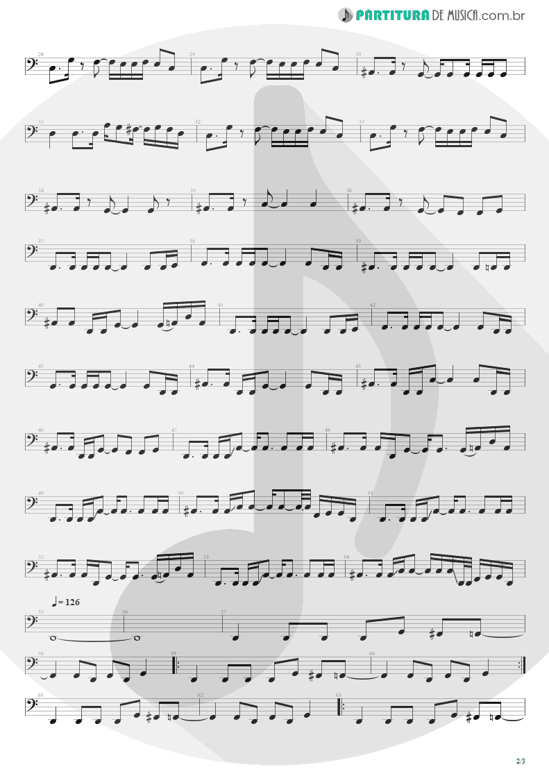 Partitura de musica de Baixo Elétrico - Faultline | Silverchair | Frogstomp 1995 - pag 2