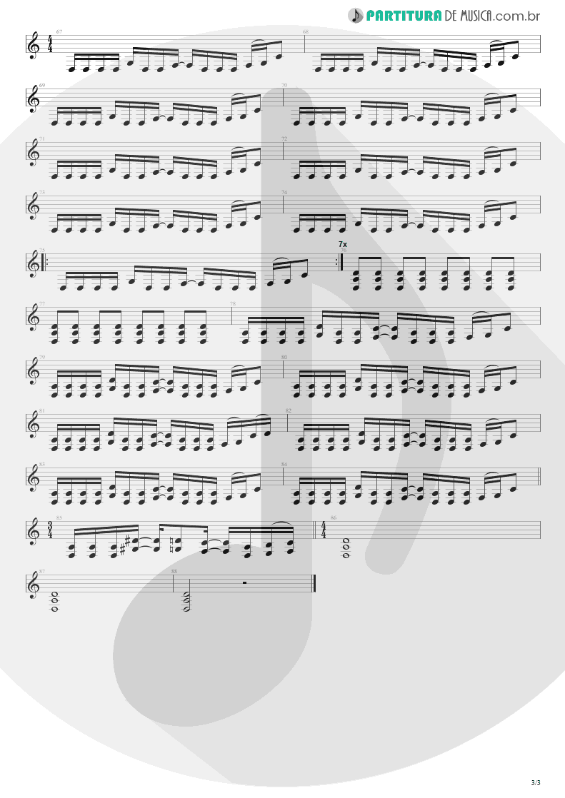 Partitura de musica de Guitarra Elétrica - Faultline | Silverchair | Frogstomp 1995 - pag 3