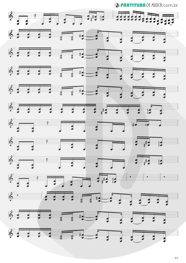 Partitura de musica de Guitarra Elétrica - Leave Me Out | Silverchair | Frogstomp 1995 - pag 2