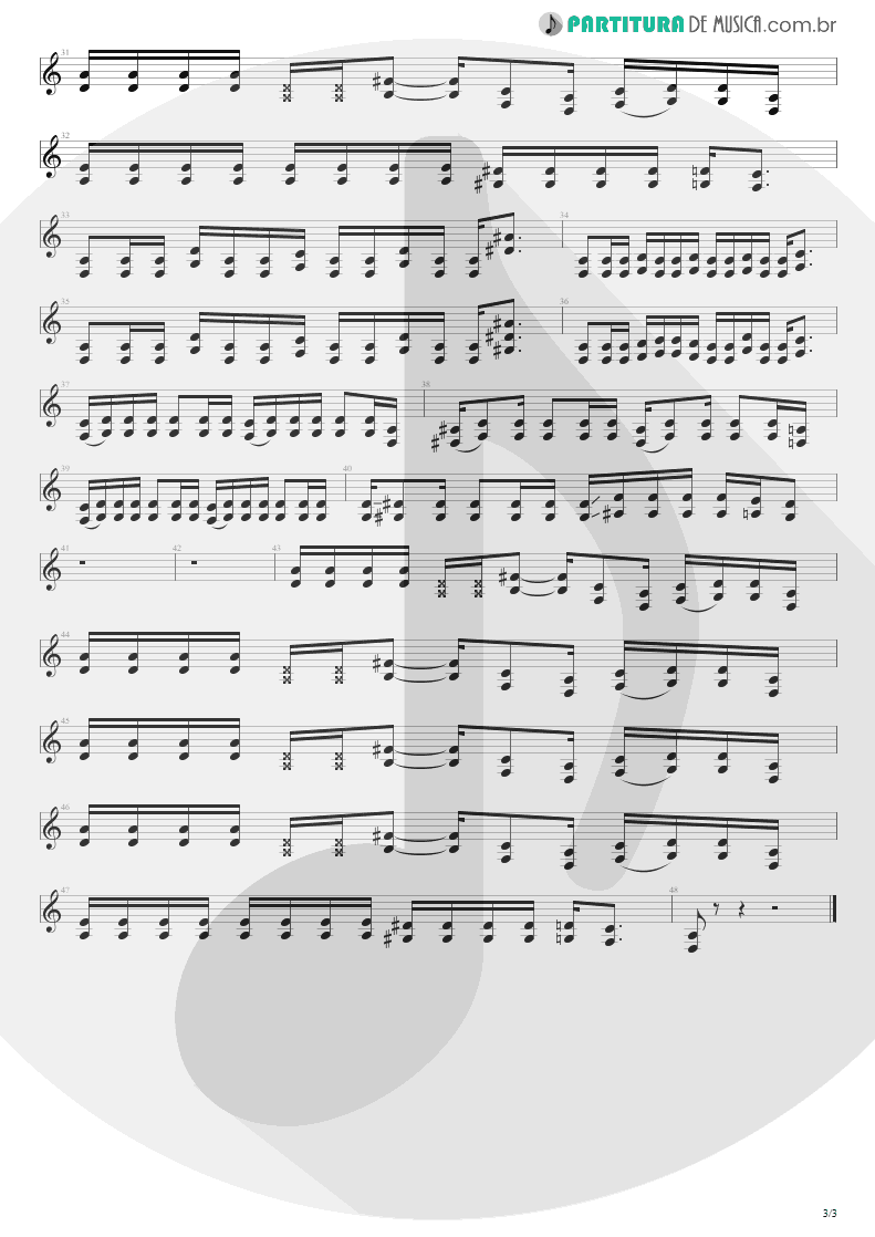 Partitura de musica de Guitarra Elétrica - Leave Me Out | Silverchair | Frogstomp 1995 - pag 3