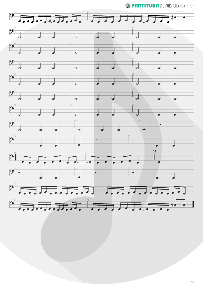 Partitura de musica de Baixo Elétrico - Madman | Silverchair | Frogstomp 1995 - pag 2