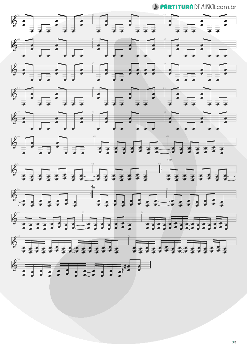 Partitura de musica de Guitarra Elétrica - Madman | Silverchair | Frogstomp 1995 - pag 3