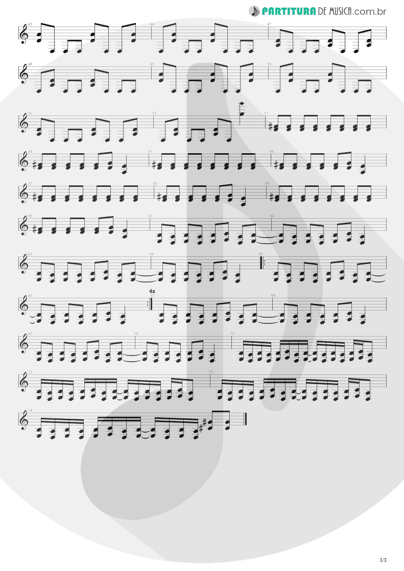 Partitura de musica de Guitarra Elétrica - Madman | Silverchair | Frogstomp 1995 - pag 3