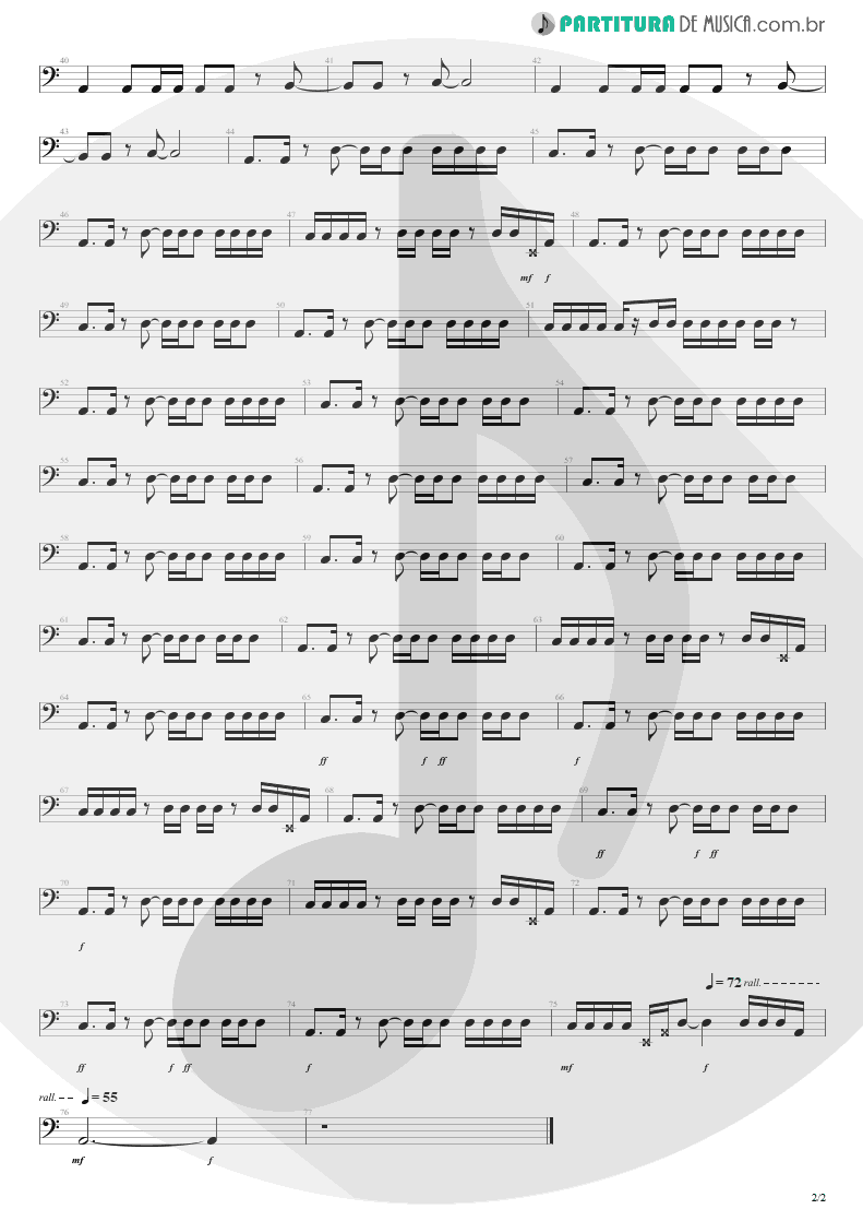 Partitura de musica de Baixo Elétrico - Tomorrow | Silverchair | Frogstomp 1995 - pag 2