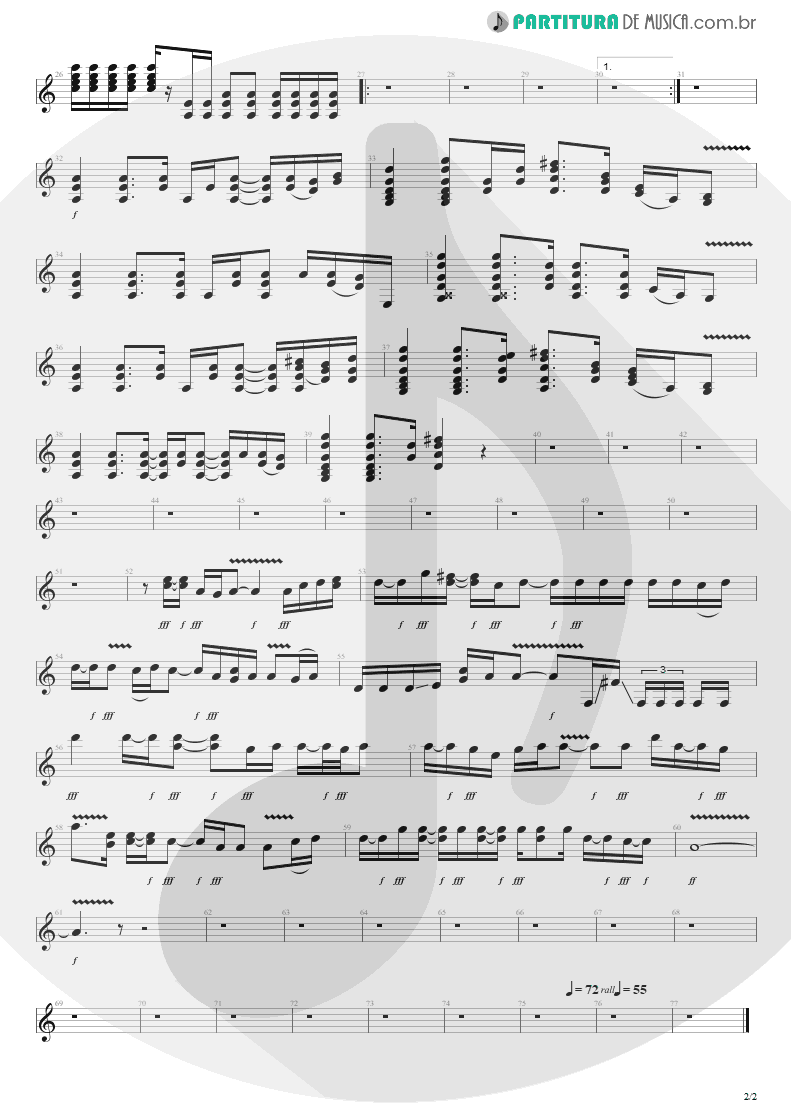 Partitura de musica de Guitarra Elétrica - Tomorrow | Silverchair | Frogstomp 1995 - pag 2