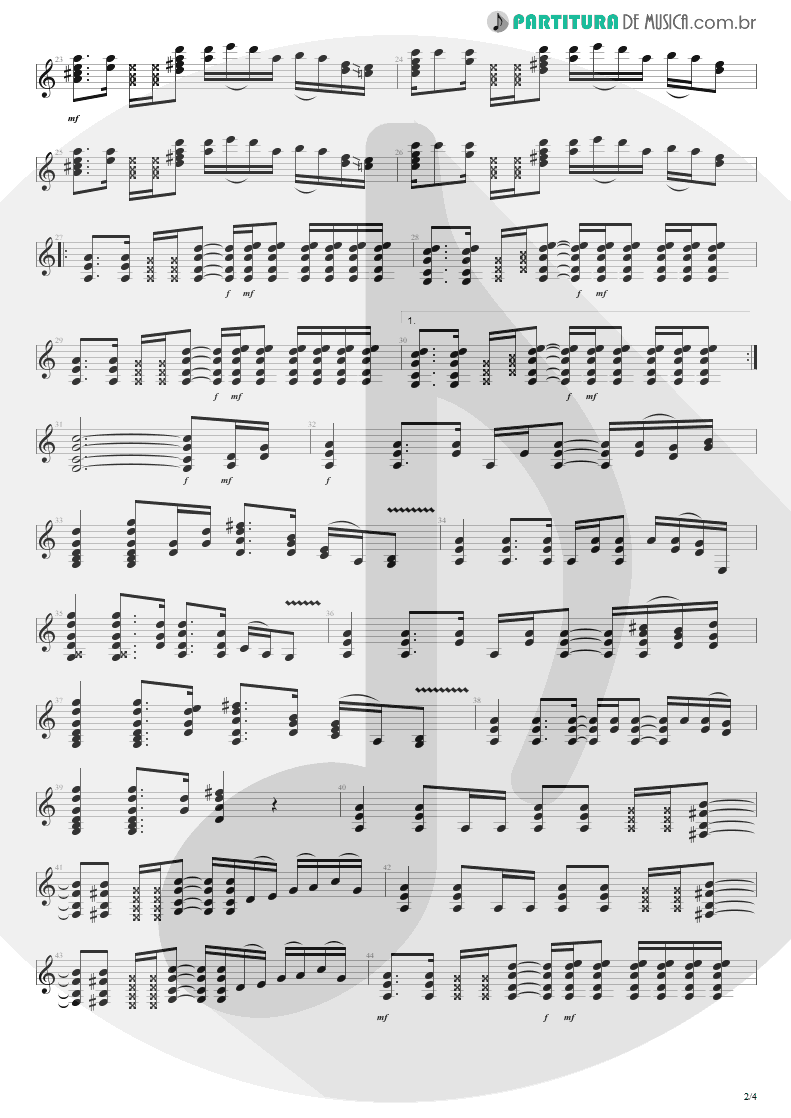 Partitura de musica de Guitarra Elétrica - Tomorrow | Silverchair | Frogstomp 1995 - pag 2