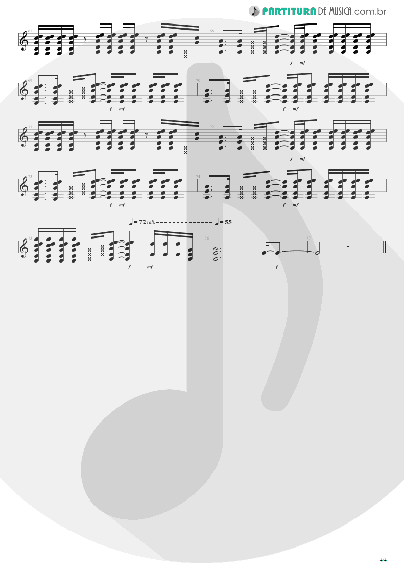 Partitura de musica de Guitarra Elétrica - Tomorrow | Silverchair | Frogstomp 1995 - pag 4