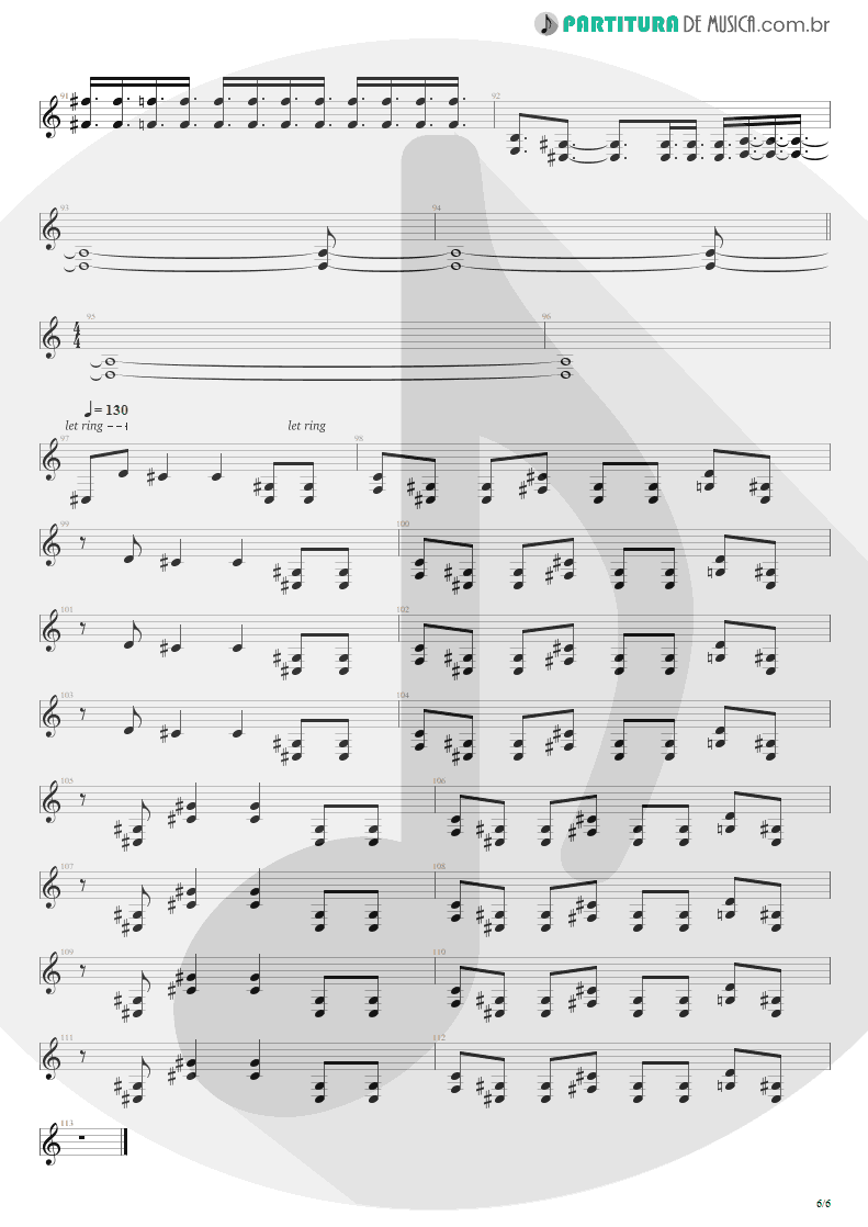 Partitura de musica de Guitarra Elétrica - Spawn Again | Silverchair | Neon Ballroom 1999 - pag 6