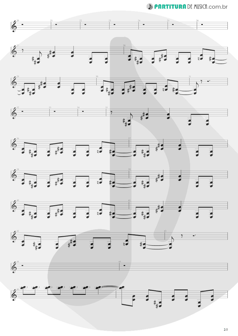 Partitura de musica de Guitarra Elétrica - Spawn Again | Silverchair | Neon Ballroom 1999 - pag 2