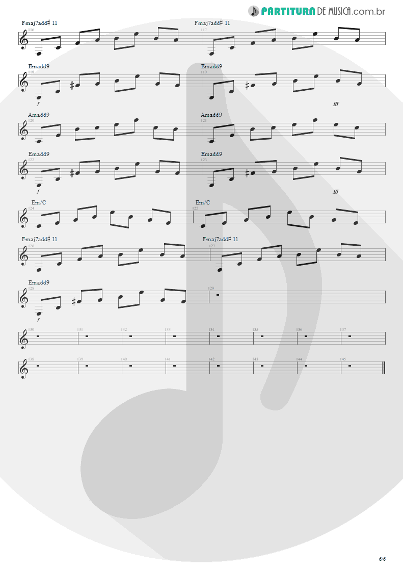 Partitura de musica de Sitar - For The Love Of God | Steve Vai | Passion and Warfare 1990 - pag 6