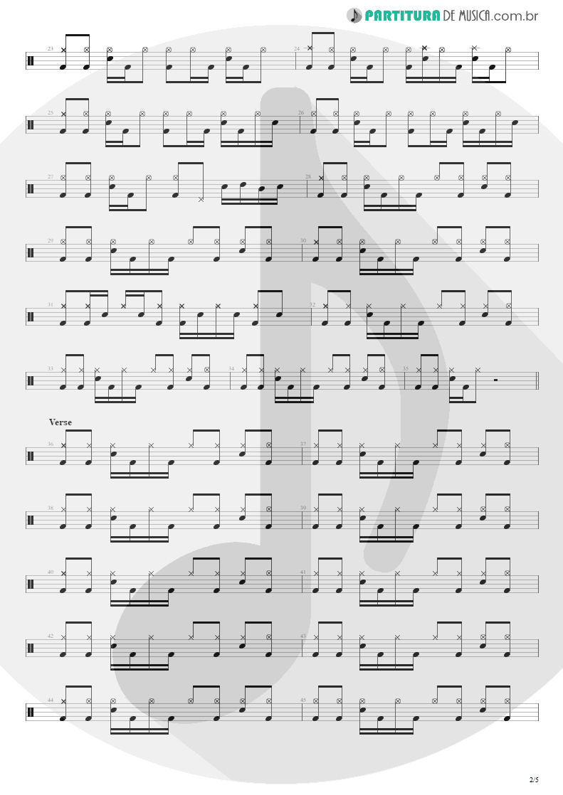 Partitura de musica de Bateria - Building The Church | Steve Vai | Real Illusions: Reflections 2005 - pag 2