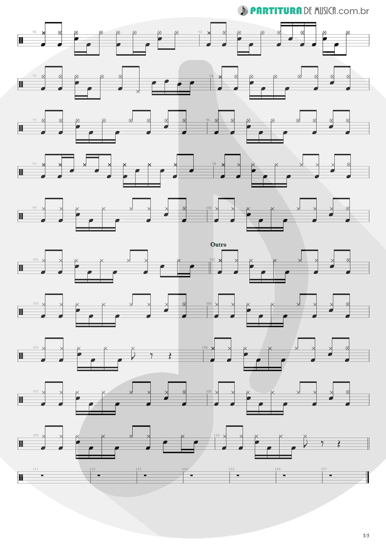 Partitura de musica de Bateria - Building The Church | Steve Vai | Real Illusions: Reflections 2005 - pag 5