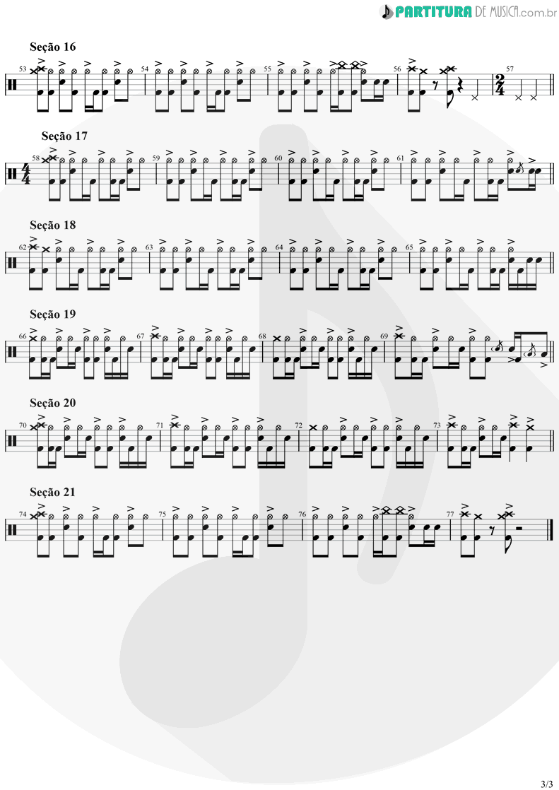 Partitura de musica de Bateria - Plush | Stone Temple Pilots | Core 1992 - pag 3