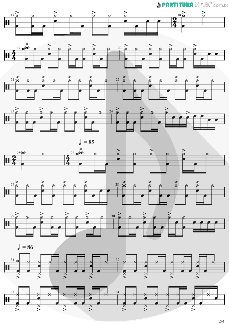 Partitura de musica de Bateria - Interstate Love Song | Stone Temple Pilots | Purple 1994 - pag 2