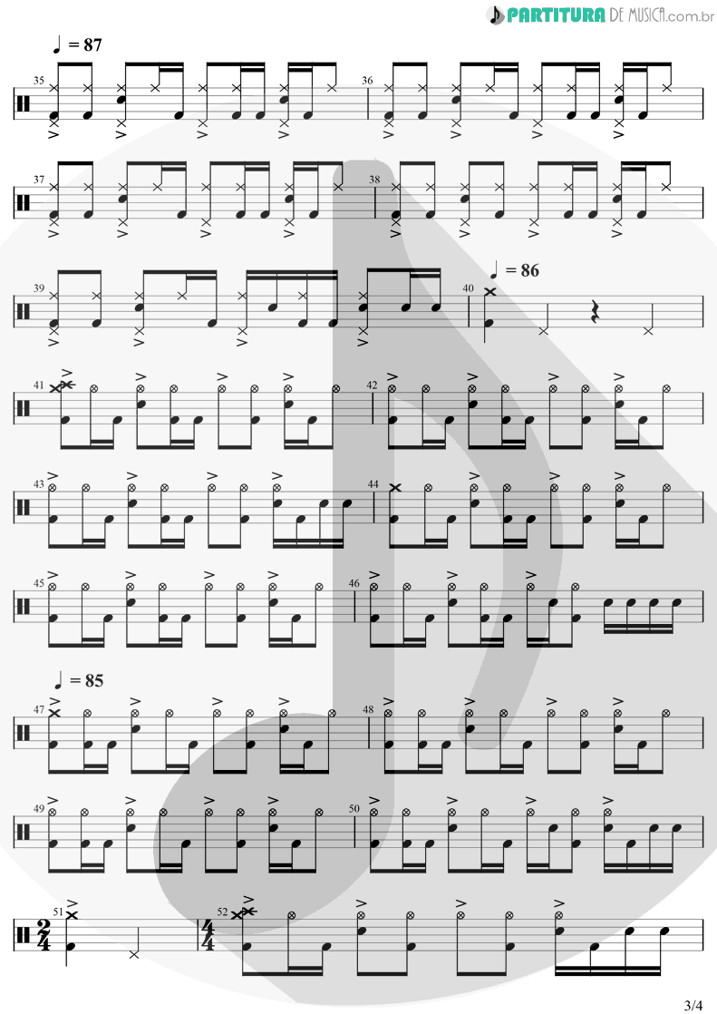 Partitura de musica de Bateria - Interstate Love Song | Stone Temple Pilots | Purple 1994 - pag 3