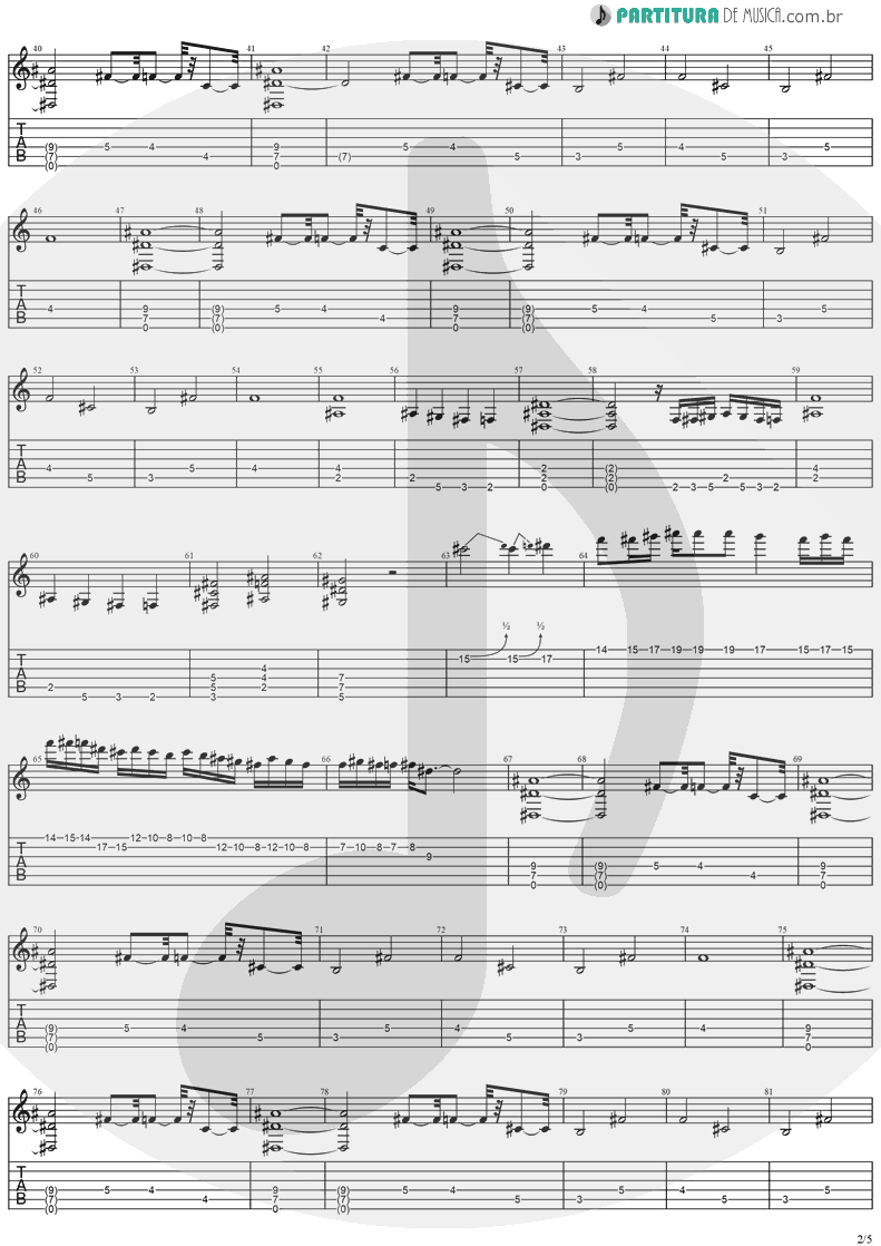 Tablatura + Partitura de musica de Guitarra Elétrica - The Hands Of Time | Stratovarius | Twilight Time 1992 - pag 2