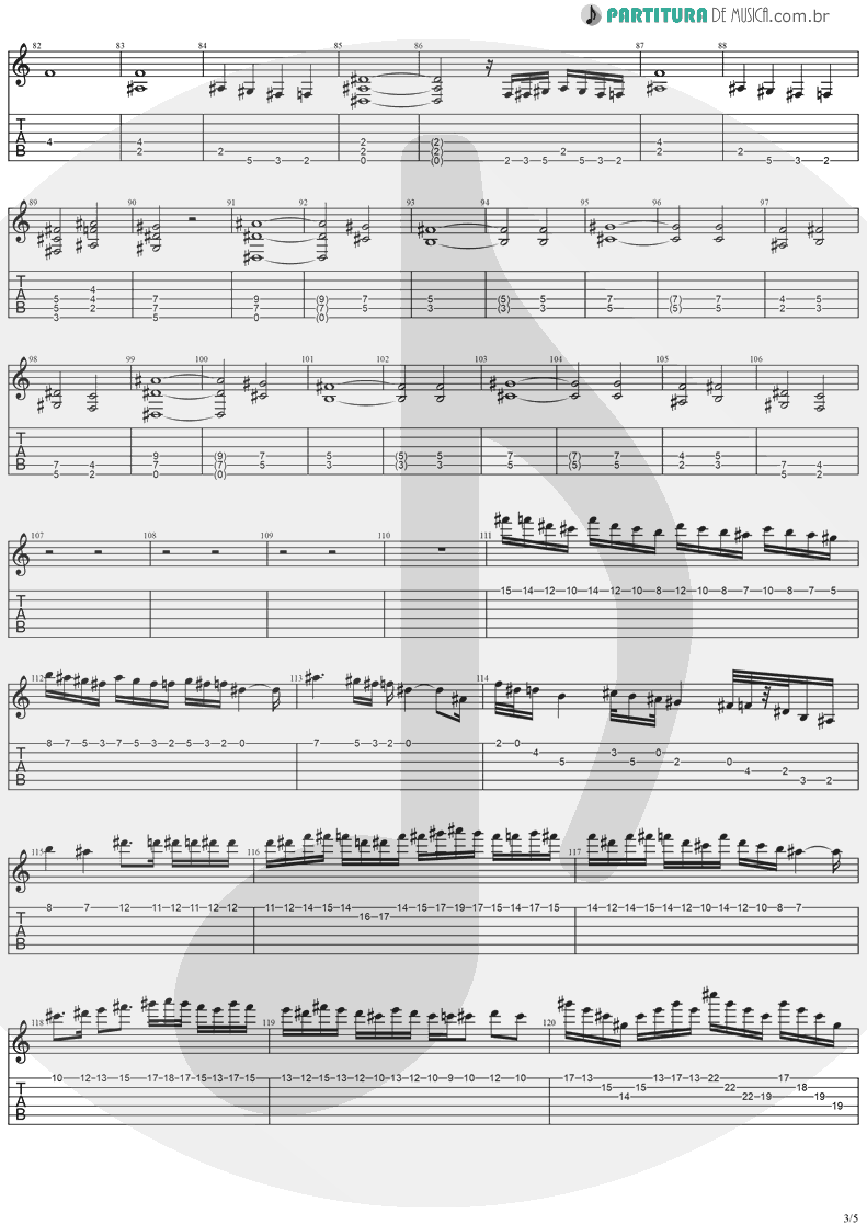 Tablatura + Partitura de musica de Guitarra Elétrica - The Hands Of Time | Stratovarius | Twilight Time 1992 - pag 3