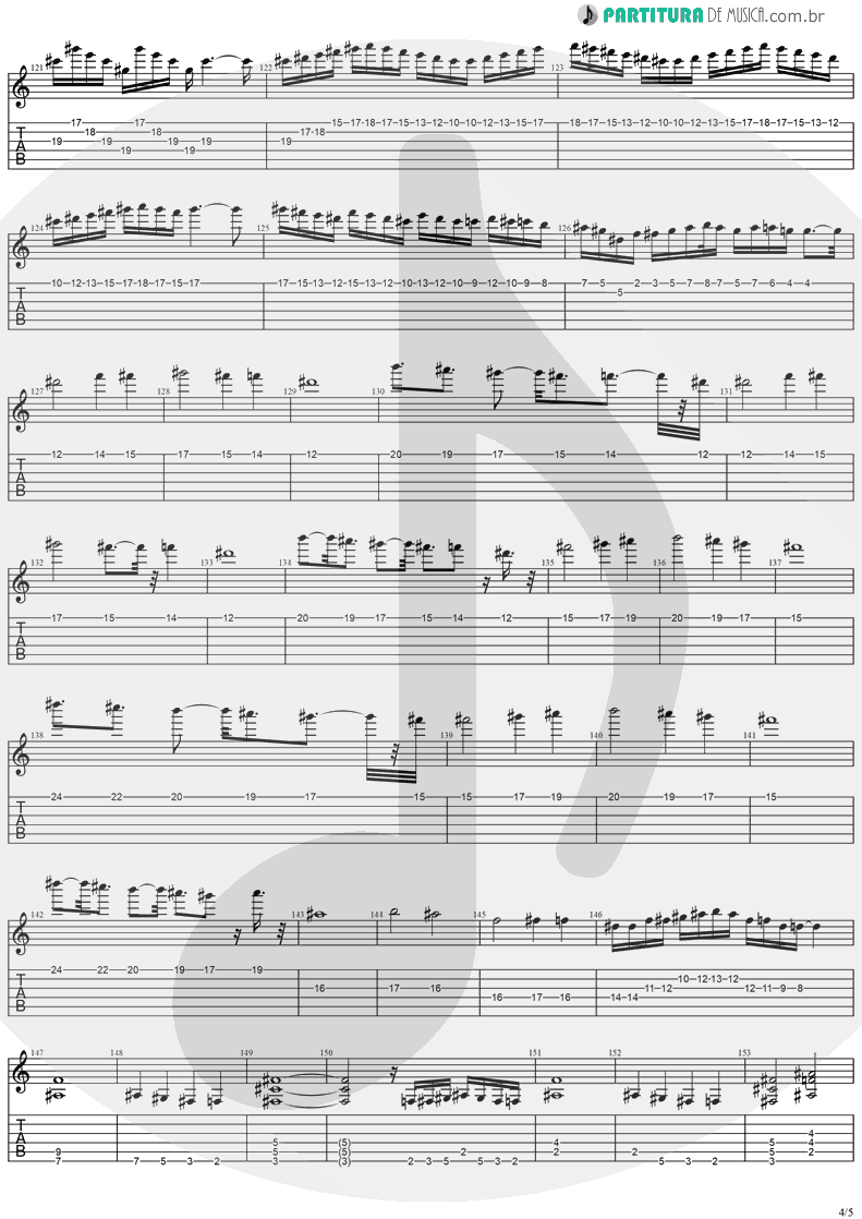 Tablatura + Partitura de musica de Guitarra Elétrica - The Hands Of Time | Stratovarius | Twilight Time 1992 - pag 4